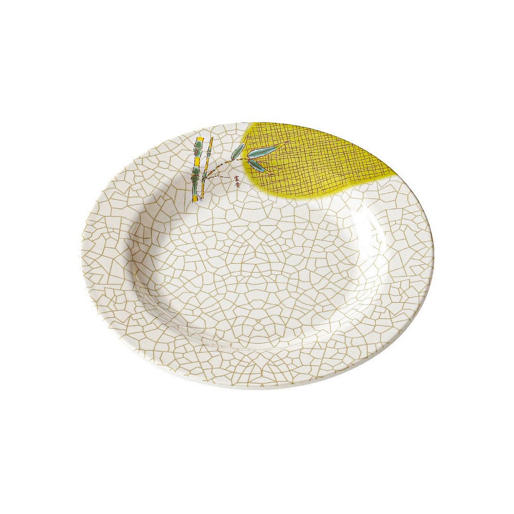 Đĩa Phíp ( Melamine A5 ) Hoa Văn Hình Lá Tre Dùng Cho Nhà Hàng Khách Sạn 8109