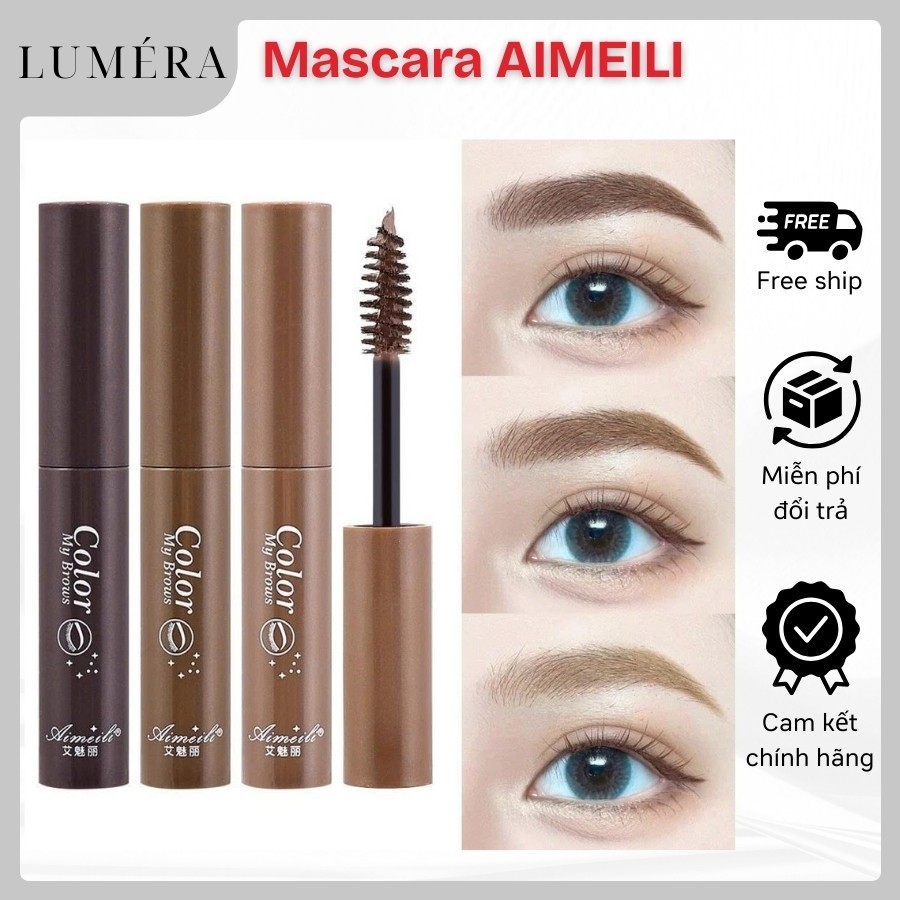 Mascara AIMEILI Chuốt Lông Mày 3D Kháng Nước Lâu Trôi 3 Màu Tự Nhiên Bút Kẻ Lông Mày Bền Màu
