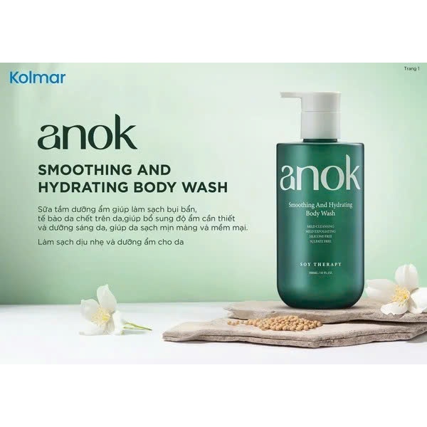 ANOK Smoothing And Hydrating Body Wash - Sữa tắm dưỡng ẩm và làm mịn da 300ml