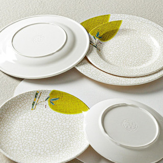 Đĩa Phíp ( Melamine A5 ) Hoa Văn Hình Lá Tre Dùng Cho Nhà Hàng Khách Sạn 8110