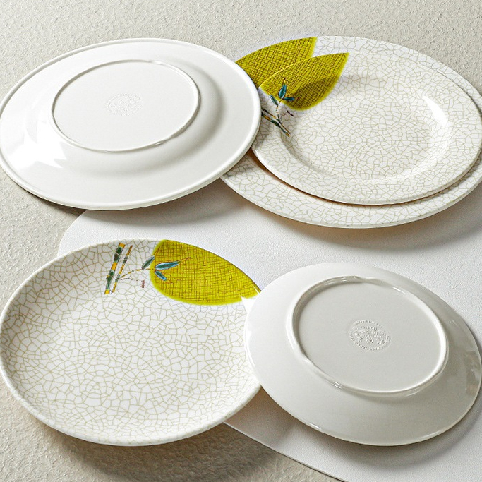 Đĩa Phíp ( Melamine A5 ) Hoa Văn Hình Lá Tre Dùng Cho Nhà Hàng Khách Sạn 8111