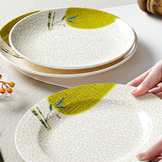 Đĩa Phíp ( Melamine A5 ) Hoa Văn Hình Lá Tre Dùng Cho Nhà Hàng Khách Sạn 8111