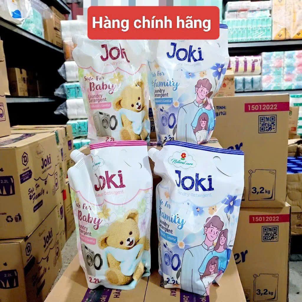 [ combo thùng 4 túi ] Nước giặt JOKI 2.2 kg an toàn cho da cả bé và gia đình Hương Thơm Dịu Nhẹ,Mềm Vải