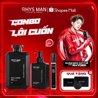 Bộ Quà Tặng - Sữa tắm gội 3in1 350ml, Dung dịch vệ sinh 120ml, Nước hoa nam 10ml RHYS MAN