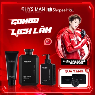 Bộ Quà Tặng Nam - Sữa tắm gội nam 350 ml & Sữa rửa mặt nam 100ml & Dung dịch vệ sinh 120ml RHYS MAN