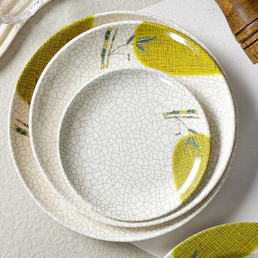 Đĩa Phíp ( Melamine A5 ) Hoa Văn Hình Lá Tre Dùng Cho Nhà Hàng Khách Sạn P 1007