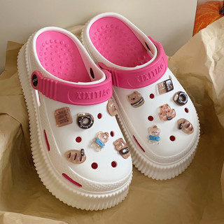 Dép nữ, dép sục Mita đế cao 5.5cm XIXITIAO kèm charm Gấu choco kiểu sandal quai hậu CS-94
