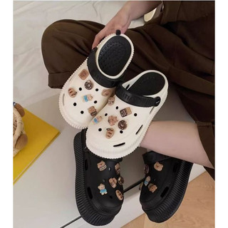 Dép nữ, dép sục Mita đế cao 5.5cm XIXITIAO kèm charm Gấu choco kiểu sandal quai hậu CS-94
