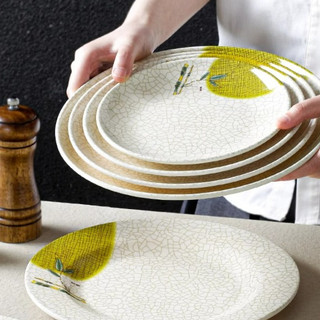 Đĩa Phíp ( Melamine A5 ) Hoa Văn Hình Lá Tre Dùng Cho Nhà Hàng Khách Sạn P 1008