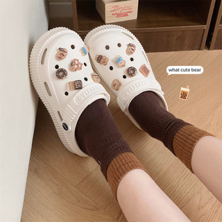Dép nữ, dép sục Mita đế cao 5.5cm XIXITIAO kèm charm Gấu choco kiểu sandal quai hậu CS-94