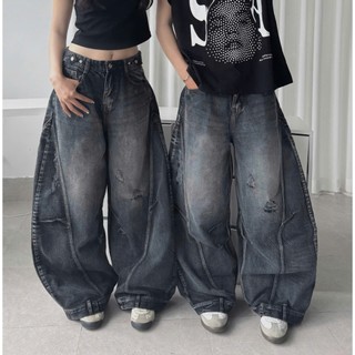Quần Jeans Ống Cong Wash PREMIUM Đứng Form Tôn Dáng Unisex Nam Nữ - Đai Siết Eo | SSSTore.Aesthetic