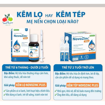 Kẽm tép Novocare Novozinc Plus bổ sung Kẽm hữu cơ & Lysin cho bé biếng ăn, hỗ trợ tăng đề kháng, thơm ngon