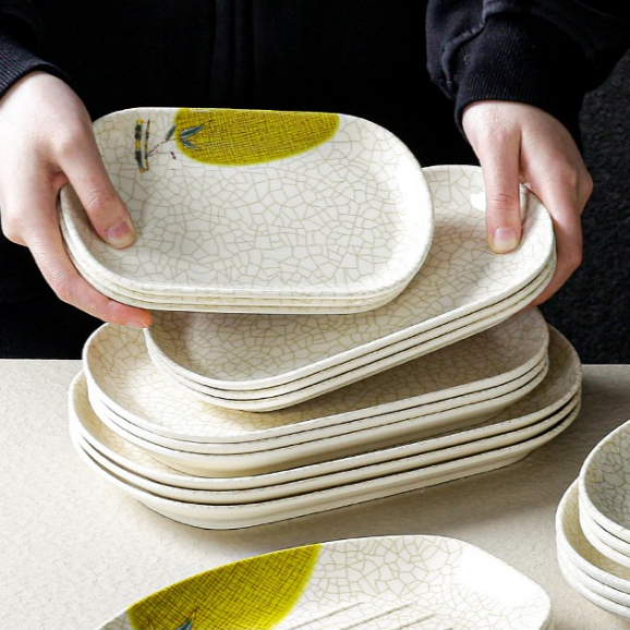 Đĩa Phíp ( Melamine A5 ) Hoa Văn Hình Lá Tre Dùng Cho Nhà Hàng Khách Sạn 2328