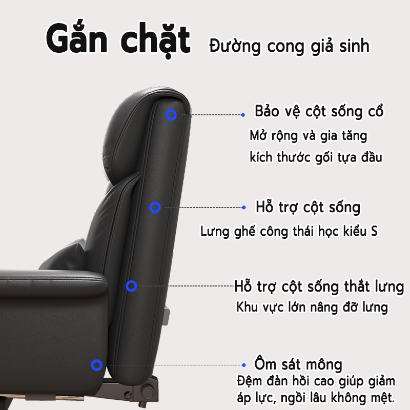 LUX Ghế Máy Tính Có Bàn Đạp - Ghế Làm Việc Tích Hợp Bàn Đạp, Thiết Kế Hiện Đại, Đệm Lưng êm ái, Tăng Cường Hiệu Suất