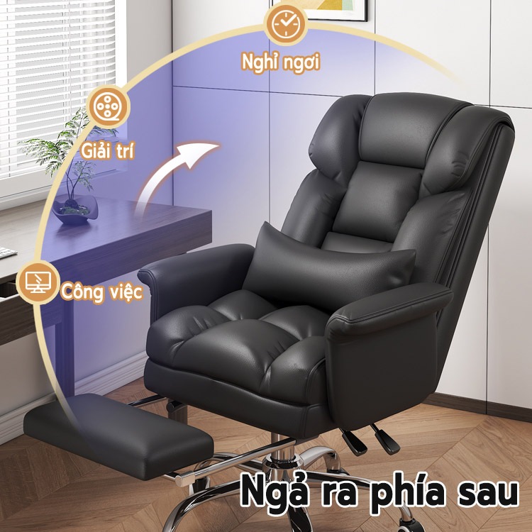 LUX Ghế Máy Tính Có Bàn Đạp - Ghế Làm Việc Tích Hợp Bàn Đạp, Thiết Kế Hiện Đại, Đệm Lưng êm ái, Tăng Cường Hiệu Suất