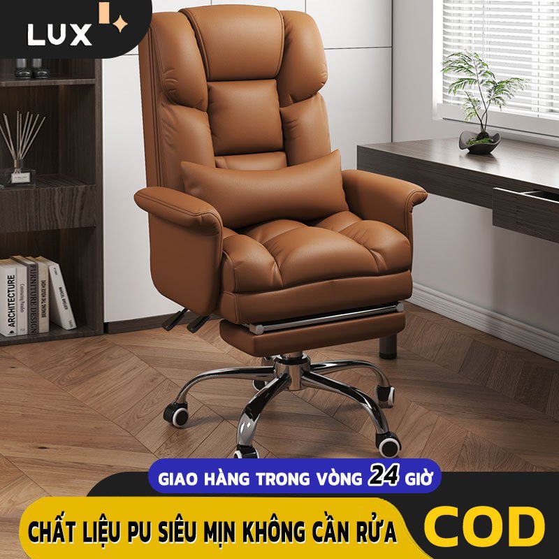 LUX Ghế Máy Tính Có Bàn Đạp - Ghế Làm Việc Tích Hợp Bàn Đạp, Thiết Kế Hiện Đại, Đệm Lưng êm ái, Tăng Cường Hiệu Suất