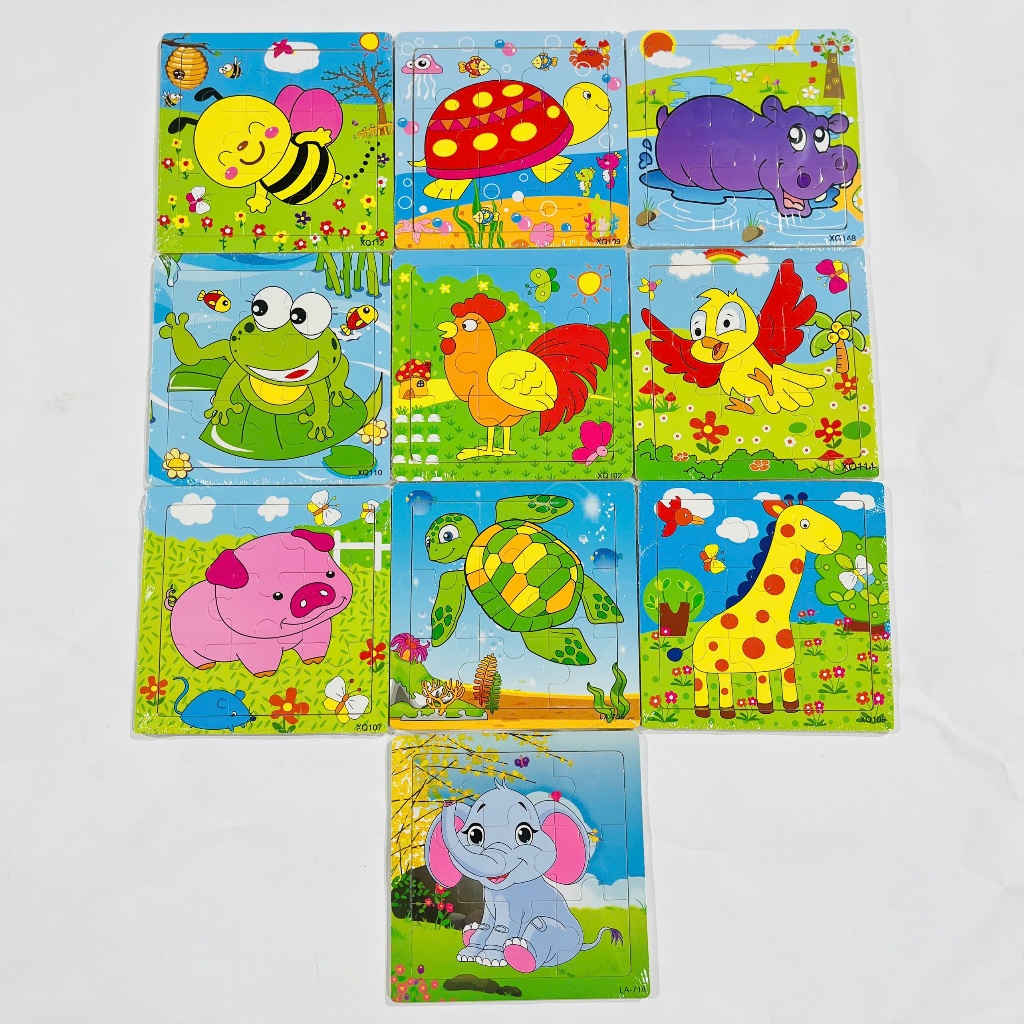 Combo 10 Tranh Ghép Hình 9 Mảnh - Đồ Chơi Phát Triển Tu Duy Và Trí Tuệ Cho Bé