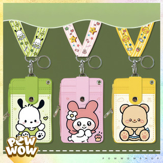Bao Đựng Thẻ Da PU Nhiều Ngăn Kèm Dây Đeo Thẻ 45cm Vải Canvas Phong Cách Nhân Vật Hoạt Hình Anime Manga Sanrio Mick Minn