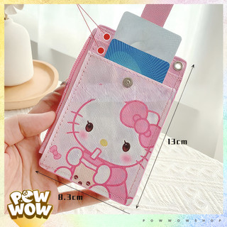 Bao Đựng Thẻ Da PU Nhiều Ngăn Kèm Dây Đeo Thẻ 45cm Vải Canvas Phong Cách Nhân Vật Hoạt Hình Anime Manga Sanrio Mick Minn
