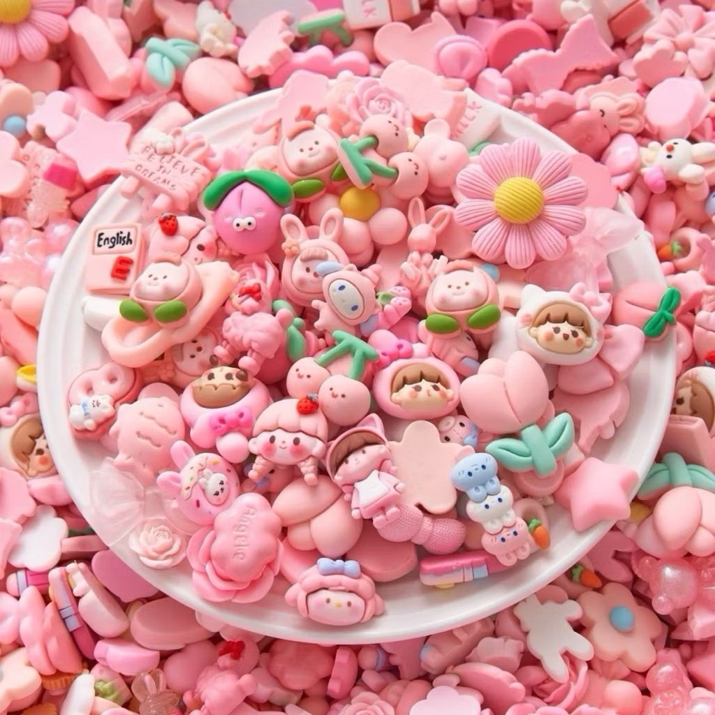 Charm Slime Giá Sỉ Đa Màu Sắc Charm 3D Hình Dáng Bánh Kẹo Hoạt Hình DIY Ốp Điện Thoại Kẹp Tóc