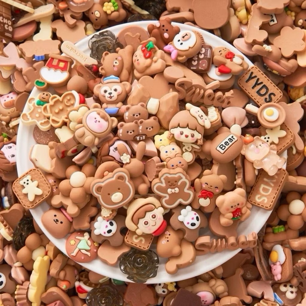 Charm Slime Giá Sỉ Đa Màu Sắc Charm 3D Hình Dáng Bánh Kẹo Hoạt Hình DIY Ốp Điện Thoại Kẹp Tóc