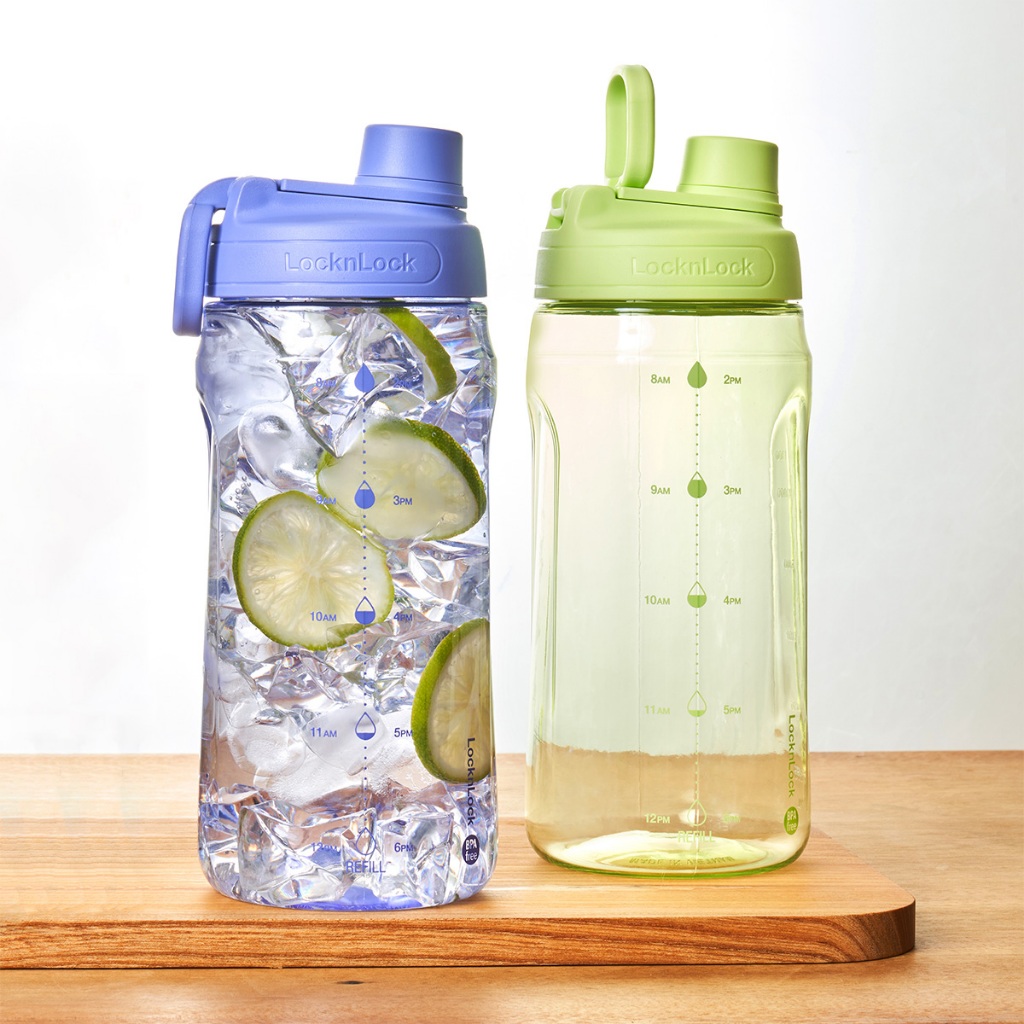 Bình nước nhựa LocknLock Active Large Bottle HAP941 (1.5L) có tay cầm, vạch chia dung tích - K-MALL