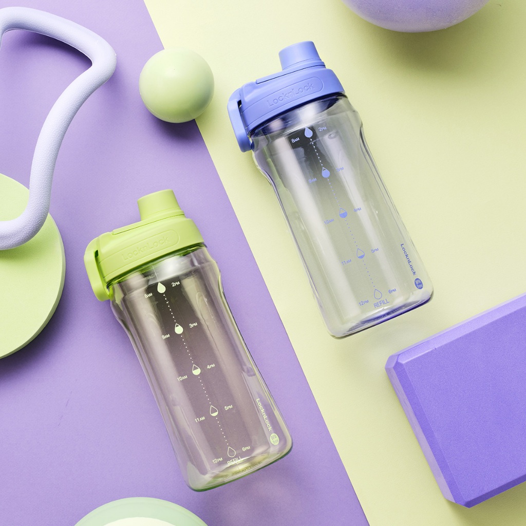 Bình nước nhựa LocknLock Active Large Bottle HAP941 (1.5L) có tay cầm, vạch chia dung tích - K-MALL