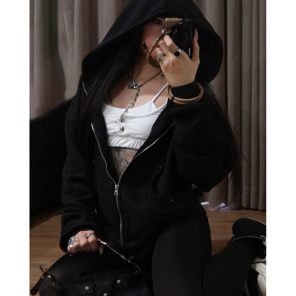 Áo Hoodie Zip Khóa 2 Chiều -  THUNDEROUS HOODIE ZIP V1 W25 / BLACK
