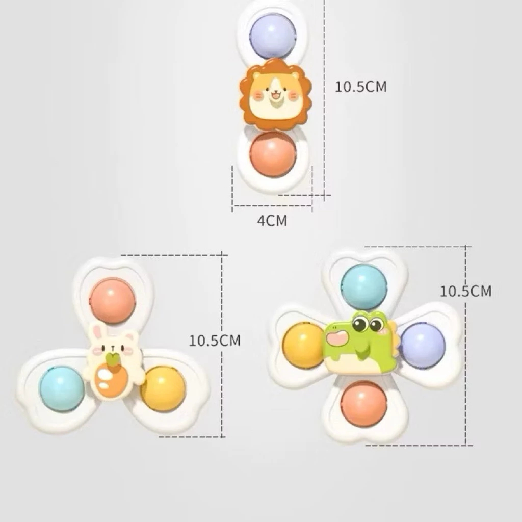 Set 3 Con Quay Spinner Dính Tường Cho Bé Bám Dính Tốt, An Toàn, Kích Thích Vận Động