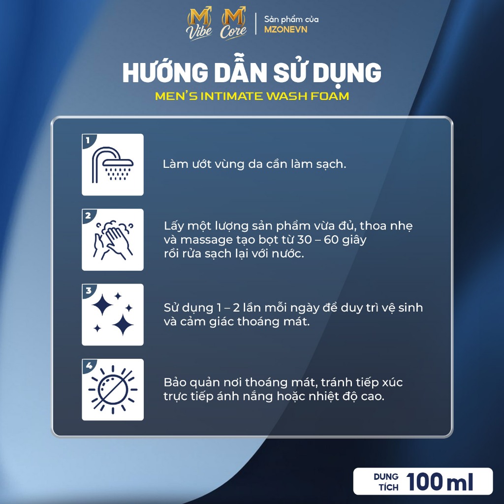 [Combo 2 chai] Bọt rửa vệ sinh nam Men's Intimate Wash Foam 100ml làm sạch dịu nhẹ, khử mùi, an toàn