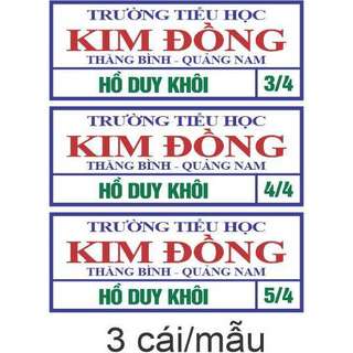 Bảng tên ủi cho bé cấp 1, cấp 2, ấp, in cực nét giao ngay trong ngày, phù hiệu, tên công nhân, học sinh chuẩn phù hiệu