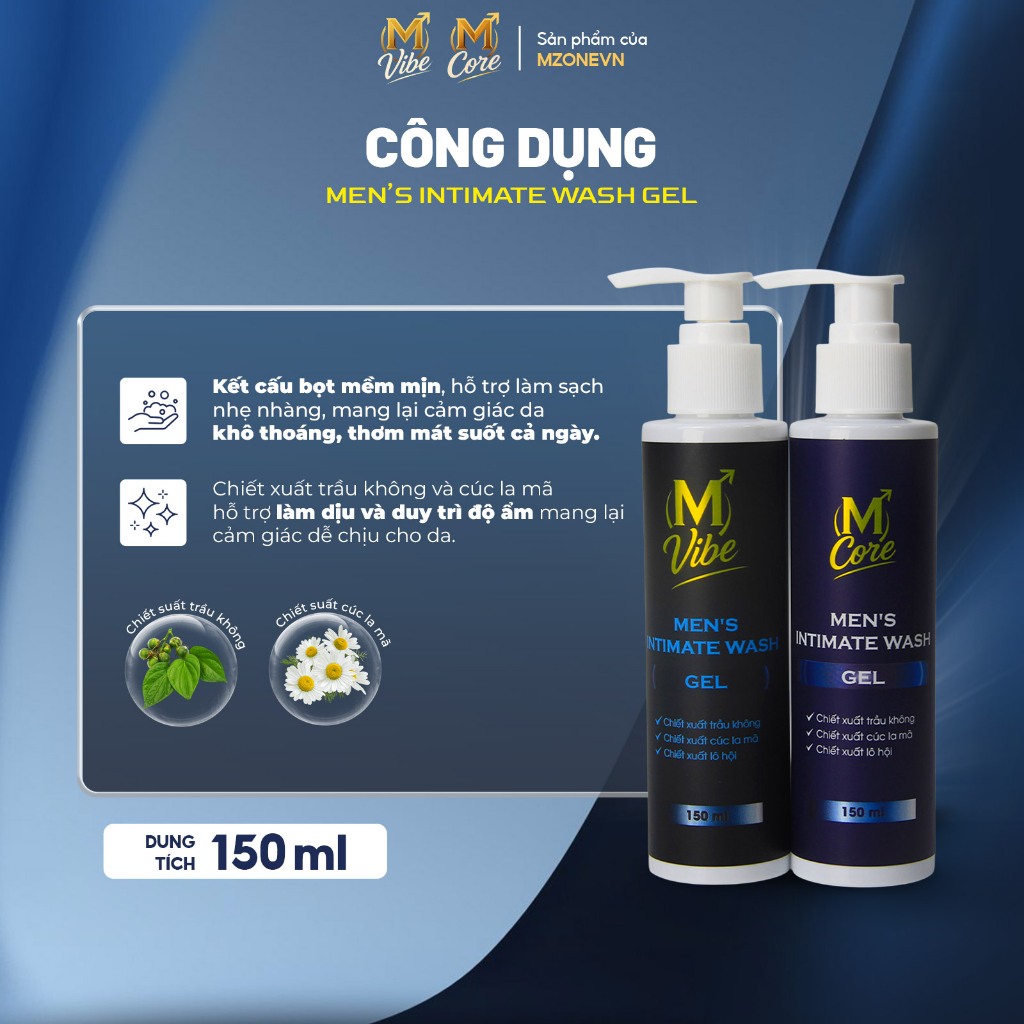 [Combo 2 chai] Dung dịch vệ sinh nam Men's Intimate Wash Gel 150ml chiết xuất tự nhiên, an toàn