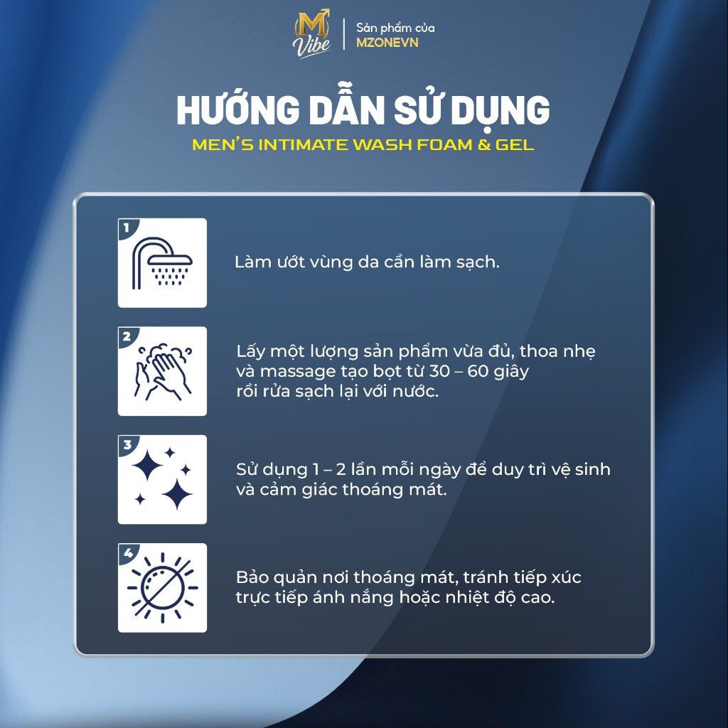 [Combo 2 chai] Dung dịch vệ sinh nam M Vibe Men's Intimate Wash Gel & Foam làm sạch dịu nhẹ, khử mùi