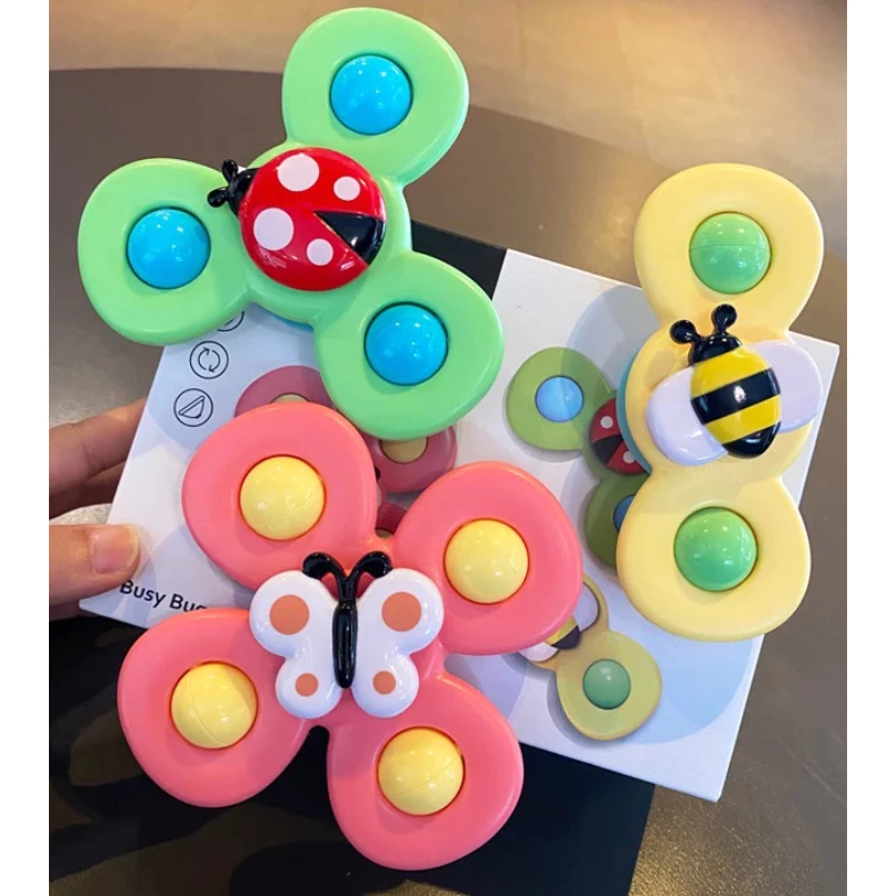 Set 3 Con Quay Spinner Dính Tường Cho Bé Bám Dính Tốt, An Toàn, Kích Thích Vận Động