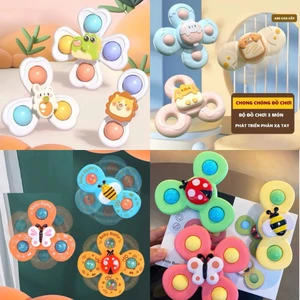 Set 3 Con Quay Spinner Dính Tường Cho Bé Bám Dính Tốt, An Toàn, Kích Thích Vận Động