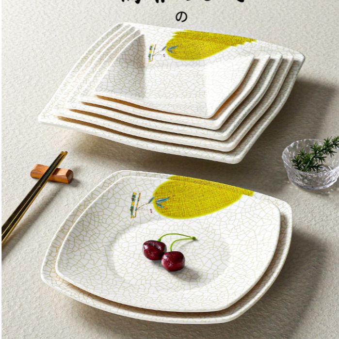 Đĩa Phíp ( Melamine A5 ) Hoa Văn Hình Lá Tre Dùng Cho Nhà Hàng Khách Sạn 868-8