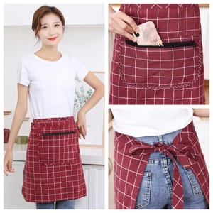 Tạp dề cotton ngắn thấm hút mồ hôi, chống bám bẩn & chống mài mòn, thiết kế chuyên dụng cho ngành dịch vụ ăn uống