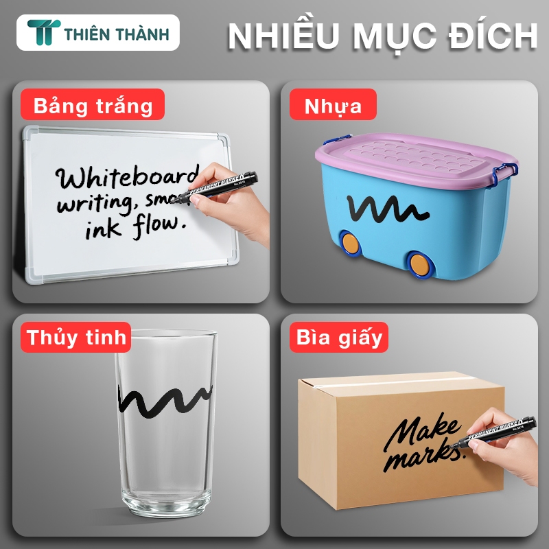 Bút Lông Dầu Viết Đa Năng – Mực Không Xóa, Viết Bảng, Carton, Nhựa, Thủy Tinh