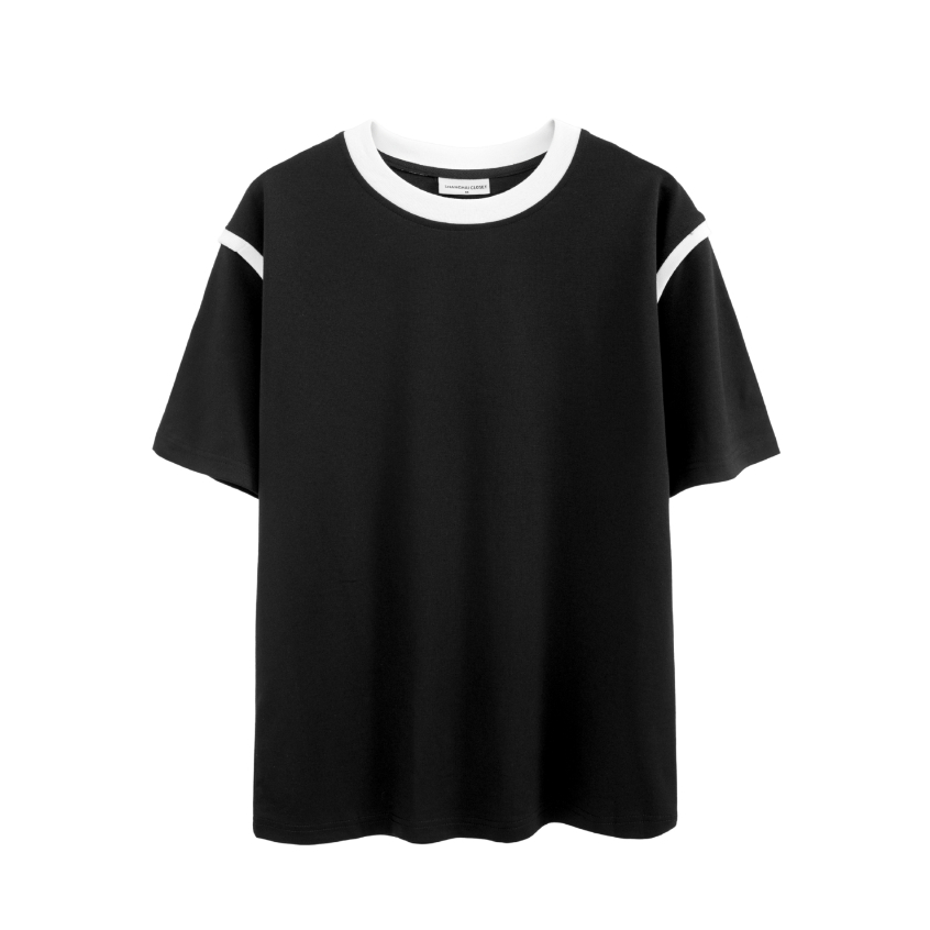 Áo Thun Nam Cao Cấp VIỀN VAI Cổ Tròn Chất Cotton Lạnh, Regular Fit, Mềm Mịn, Sang Trọng - SHINGHAI