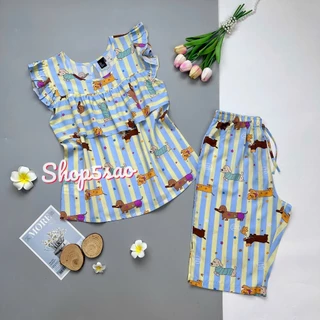 Đồ tole nữ, đồ bộ lanh mặc nhà lửng cánh tiên bèo ngực (43-75kg) có Bigsize - SHOP5SAO
