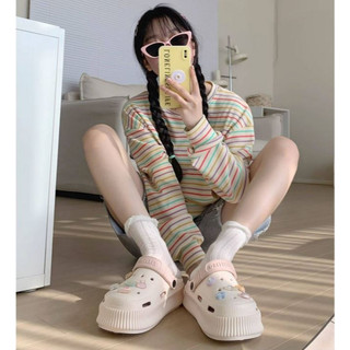 Dép sục nữ XIXITIAO kèm 14 sticker Pizza đế cao 5,5 cm kiểu sandal Mita CS-45