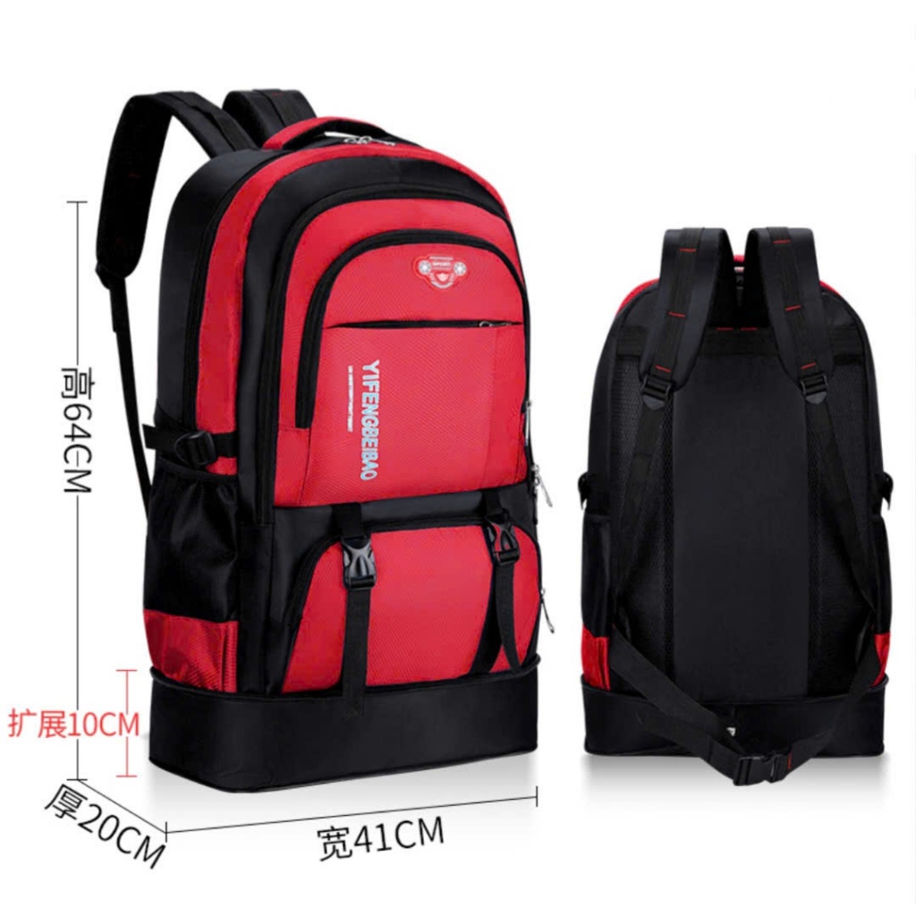 Balo du lịch 65L chống nước nhiều ngăn – Balo leo núi, balo đi phượt cắm trại dài ngày tiện dụng