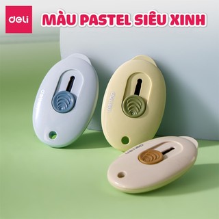 Dao Rọc Giấy Mini Deli Lưỡi Sắc Bén Chống Gỉ An Toàn Nhỏ Gọn Tiện Lợi Cho Học Sinh Dân Văn Phòng
