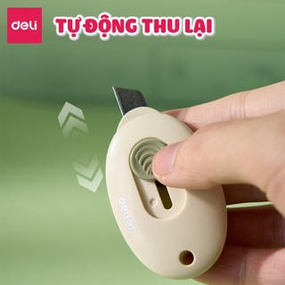 Dao Rọc Giấy Mini Deli Lưỡi Sắc Bén Chống Gỉ An Toàn Nhỏ Gọn Tiện Lợi Cho Học Sinh Dân Văn Phòng