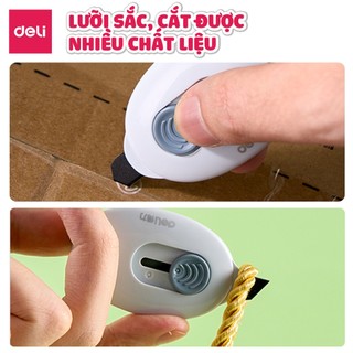 Dao Rọc Giấy Mini Deli Lưỡi Sắc Bén Chống Gỉ An Toàn Nhỏ Gọn Tiện Lợi Cho Học Sinh Dân Văn Phòng