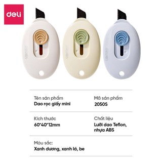 Dao Rọc Giấy Mini Deli Lưỡi Sắc Bén Chống Gỉ An Toàn Nhỏ Gọn Tiện Lợi Cho Học Sinh Dân Văn Phòng