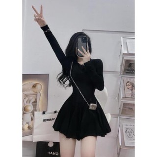 (XẢ KHO 59K ) Đầm Xoè Dài Tay Hot Girl Chất Đẹp Tôn Dáng ❤ Váy Xoè Len Tăm Dễ Thương AOT017