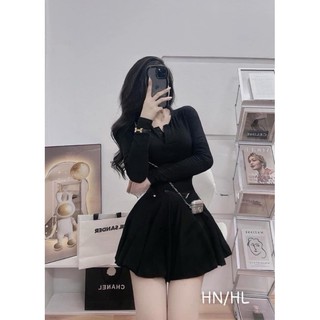 (XẢ KHO 59K ) Đầm Xoè Dài Tay Hot Girl Chất Đẹp Tôn Dáng ❤ Váy Xoè Len Tăm Dễ Thương AOT017