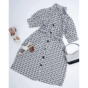 ALESYA ĐẦM HOẠ TIẾT ĐEN TRẮNG FREESIZE (220720025)
