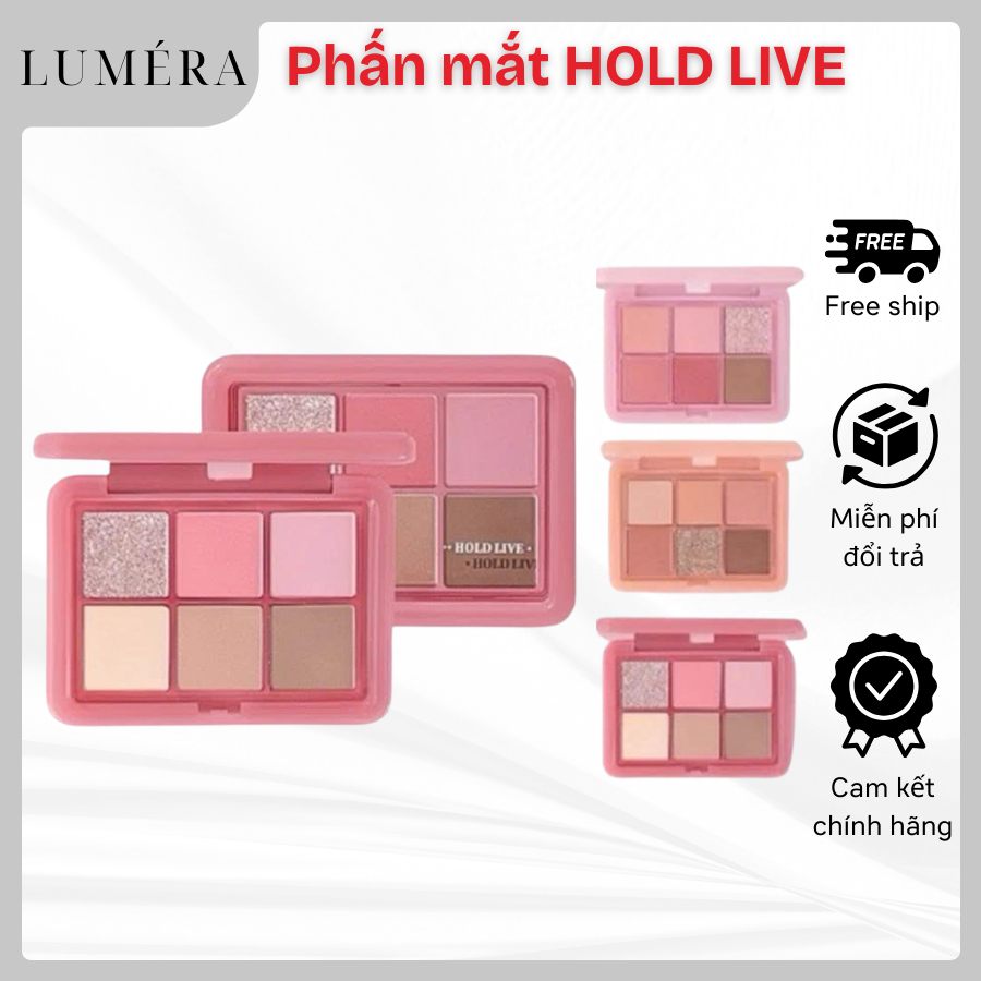 Bảng Phấn Mắt HOLD LIVE HL708 6 Ô Heart Born Nhũ Lì Phấn Mắt Tone Hồng